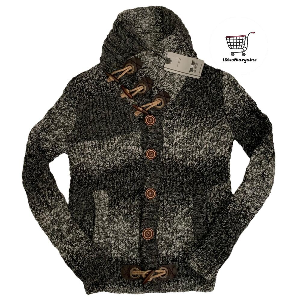 Leif Nelson Herren St. Men's Size S Button Closure Cable Knit Sweater Jacket NEW